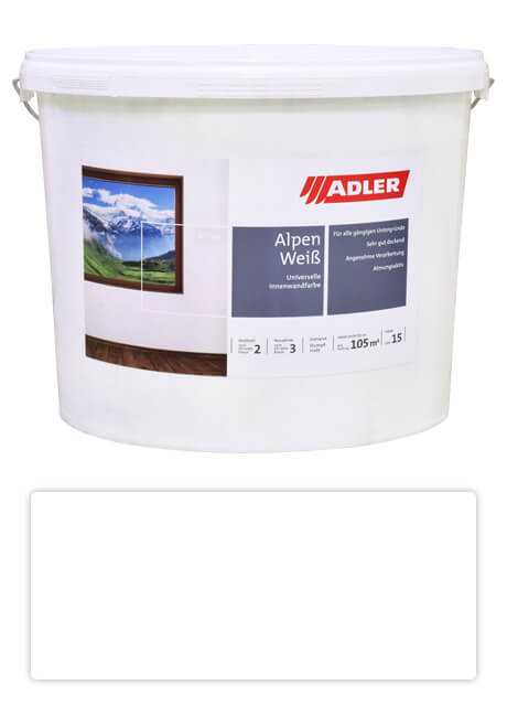 ADLER Aviva Alpen Weiss - univerzální malířská barva na stěny v interiéru 15 l Bílá