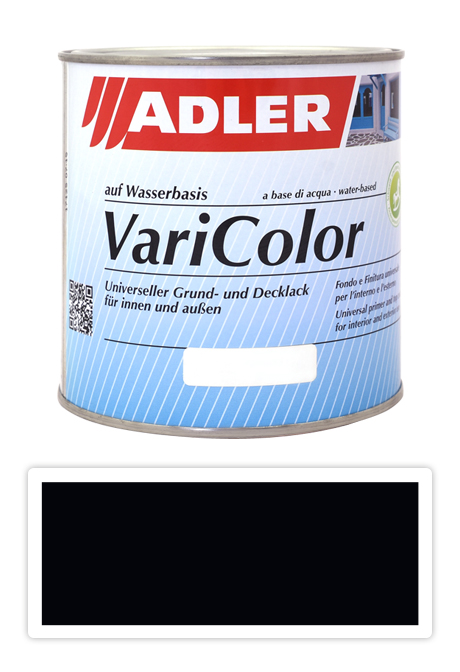 ADLER Varicolor - vodou ředitelná krycí barva univerzál 0.75 l Tiefschwarz / Černá RAL 9005