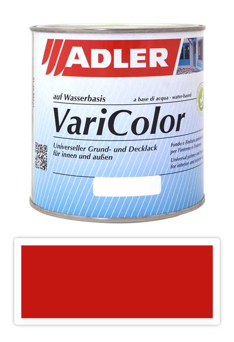 ADLER Varicolor- vodou ředitelná krycí barva univerzál 0.75 l Verkehrsrot / Dopravní červená RAL 3020