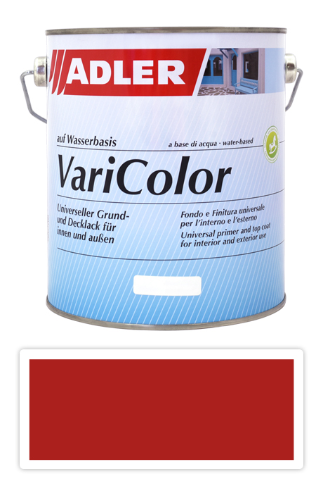 ADLER Varicolor - vodou ředitelná krycí barva univerzál 2.5 l Feuerrot / Ohnivě červená RAL 3000