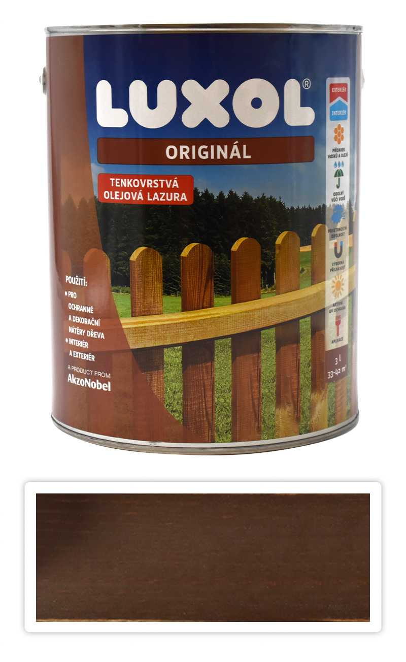 LUXOL Originál - dekorativní tenkovrstvá lazura na dřevo 3 l Palisandr (20 % zdarma)