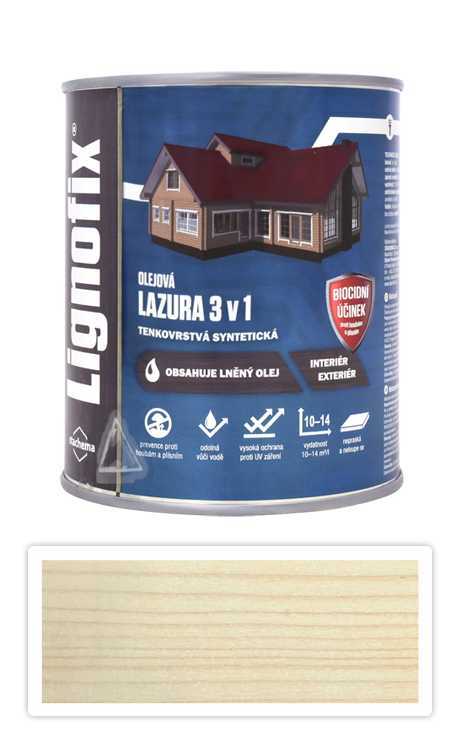 Lignofix LAZURA 3v1 - olejová lazura s biocidem 0.6 l Bílá