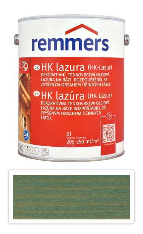 REMMERS HK-lasur - ochranná lazura na dřevo pro exteriér 5 l Zelená sůl