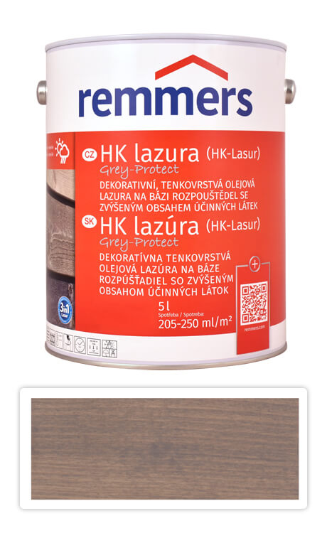 REMMERS HK lazura Grey Protect - ochranná lazura na dřevo pro exteriér 5 l Sandgrau / Pískově šedá FT 20927