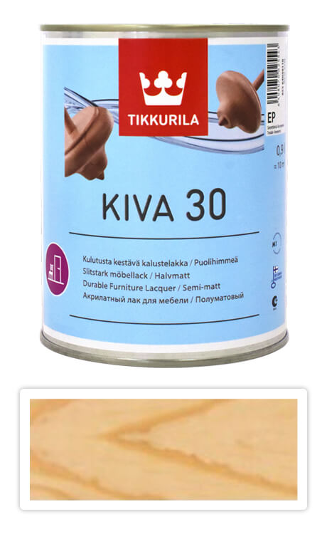 TIKKURILA Kiva 30 - vodou ředitelný lak 0.9 l Bezbarvý polomatný