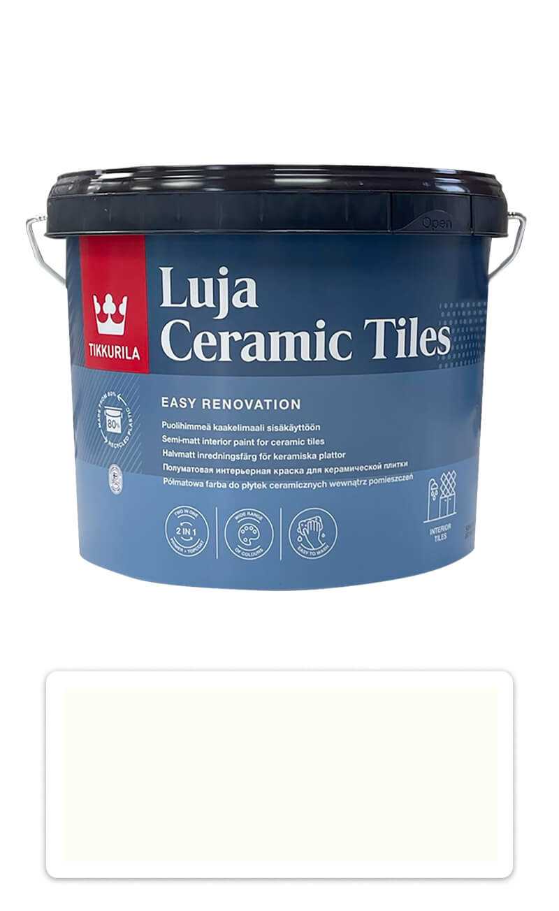 TIKKURILA Luja Ceramic Tiles - barva na keramické obklady 2.7 l Cremeweiss / Krémová RAL 9001