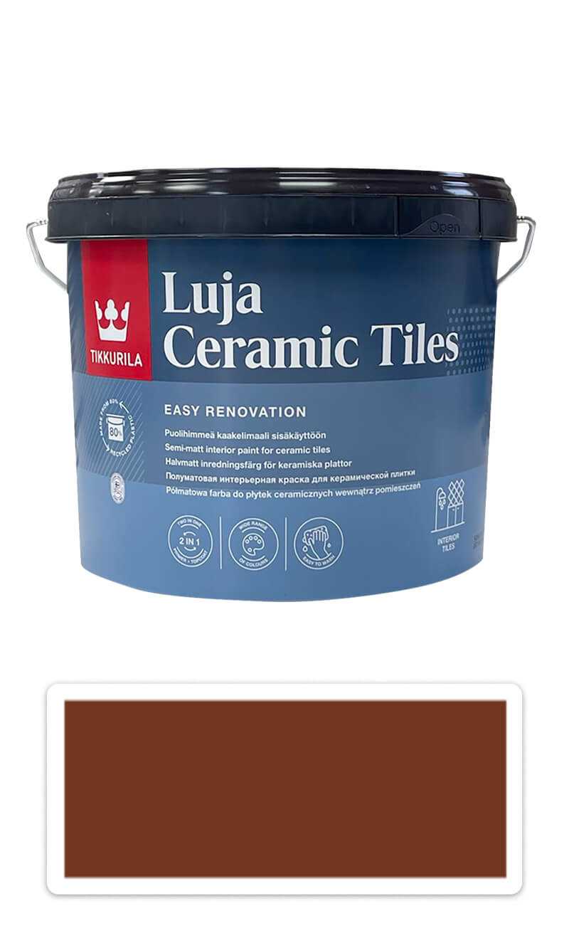 TIKKURILA Luja Ceramic Tiles - barva na keramické obklady 2.7 l Rehbraun/Světle žlutohnědá RAL 8007