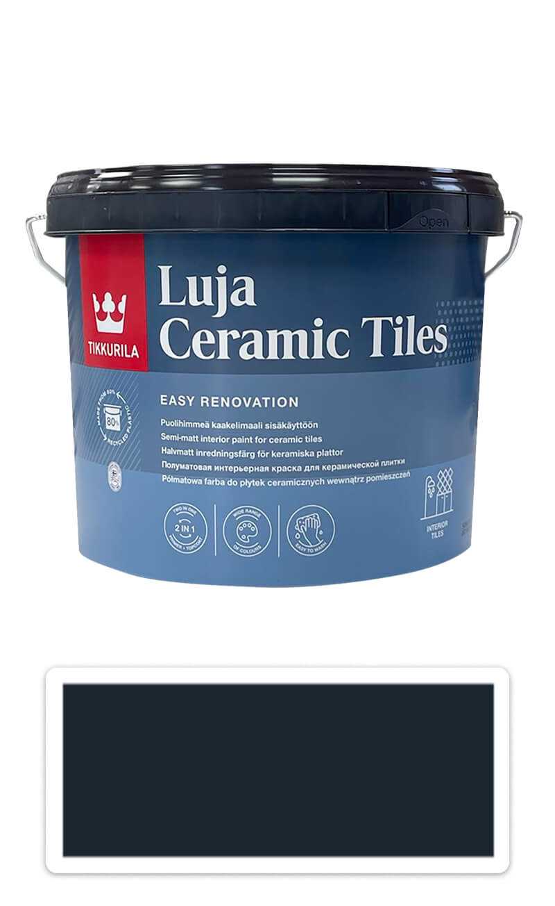 TIKKURILA Luja Ceramic Tiles - barva na keramické obklady 2.7 l Tiefschwarz / Černá RAL 9005