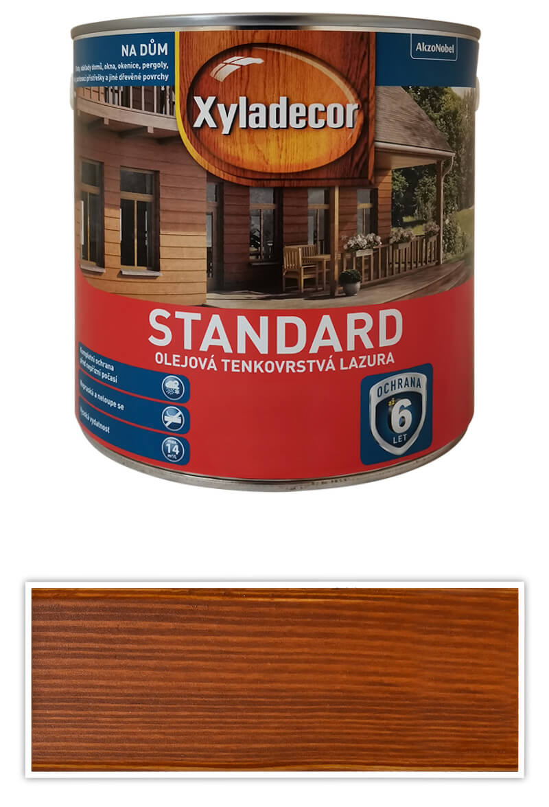 XYLADECOR Standard - olejová tenkovrstvá lazura na dřevo 2.5 l Indický teak