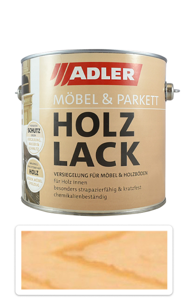 ADLER Holzlack - vodou ředitelný lak 2.5 l Lesklý