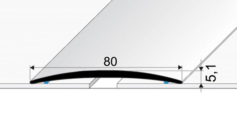 Přechodový profil 80 mm - oblý