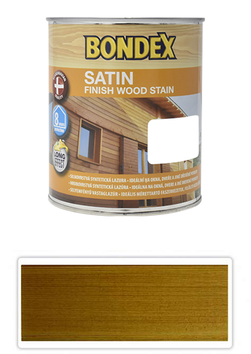 BONDEX Satin - silnovrstvá lazura pro ošetření dřeva v exteriéru 0.75 l Dub 922