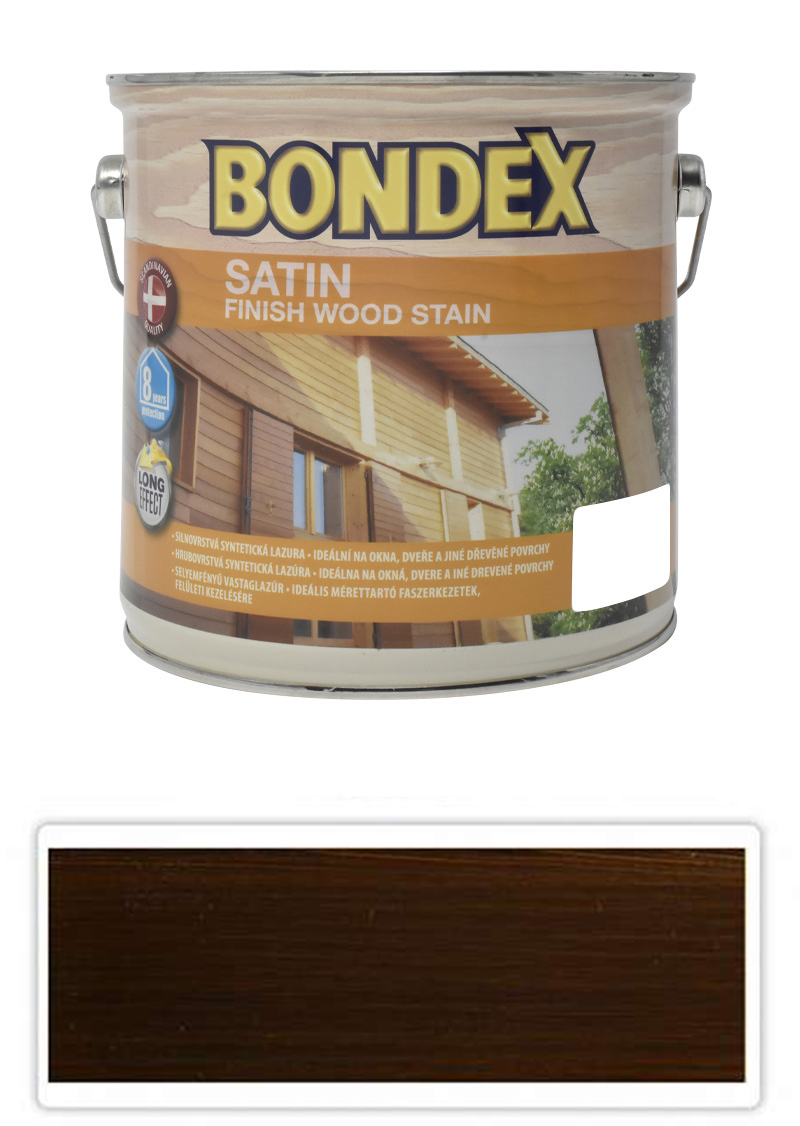 BONDEX Satin - silnovrstvá lazura pro ošetření dřeva v exteriéru 2.5 l Ořech 931
