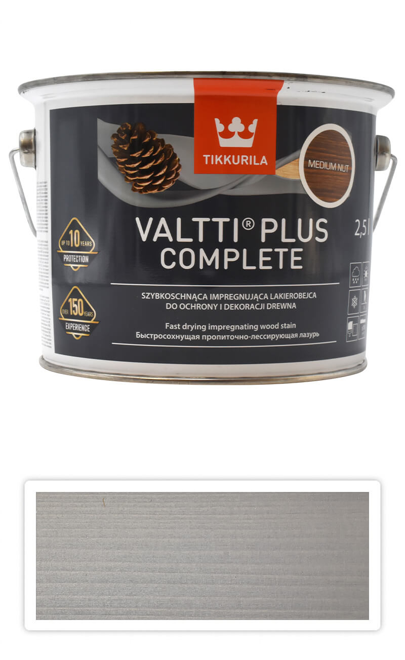 TIKKURILA Valtti Plus Complete - matná tenkovrstvá lazura 2.5 l Šedá