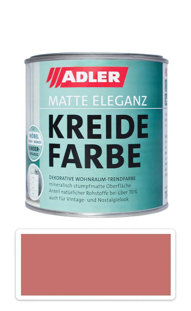 ADLER Kreidefarbe - univerzální vodou ředitelná křídová barva do interiéru 0.375 l Skiwasser