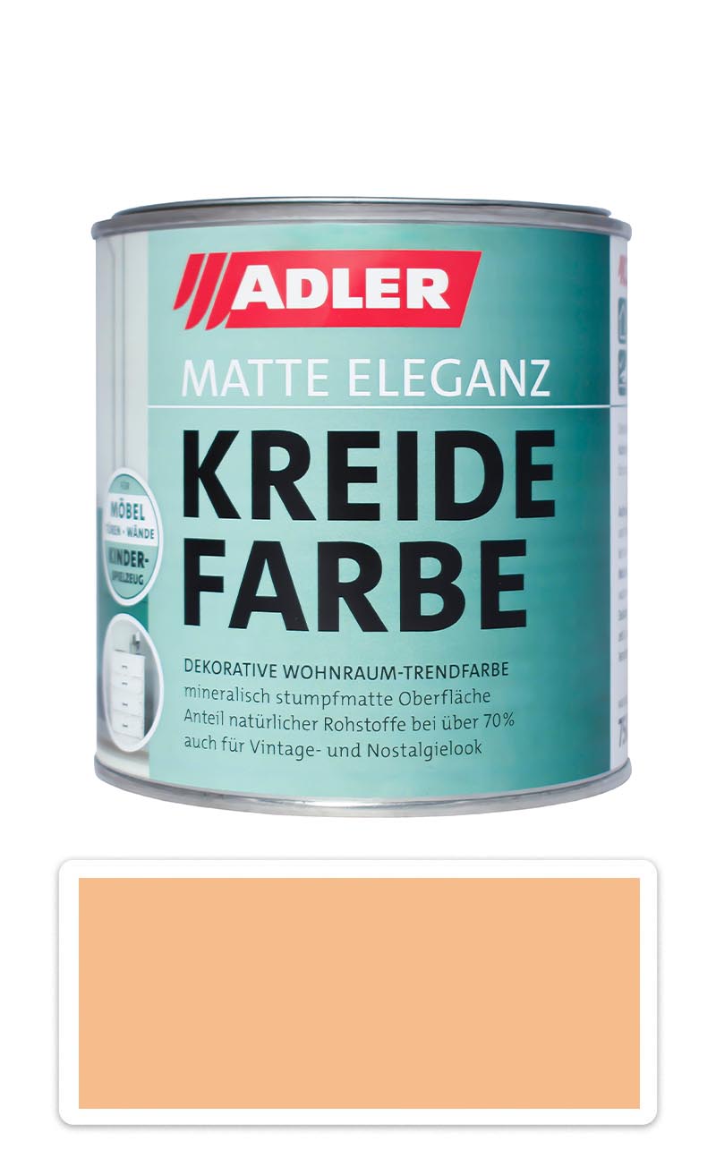 ADLER Kreidefarbe - univerzální vodou ředitelná křídová barva do interiéru 0.75 l Braunelle