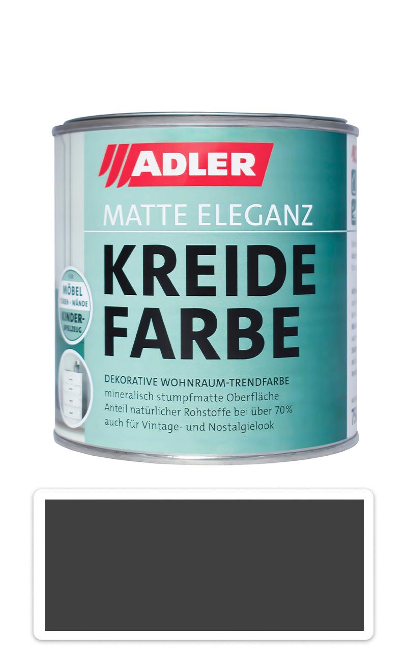 ADLER Kreidefarbe - univerzální vodou ředitelná křídová barva do interiéru 0.75 l Kohlrabe