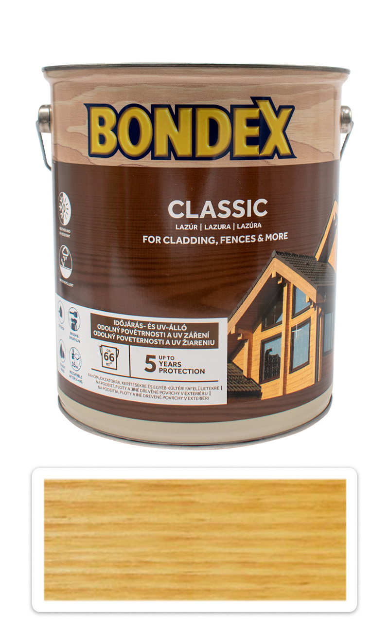 BONDEX Classic - matná tenkovrstvá syntetická lazura 5 l Dub