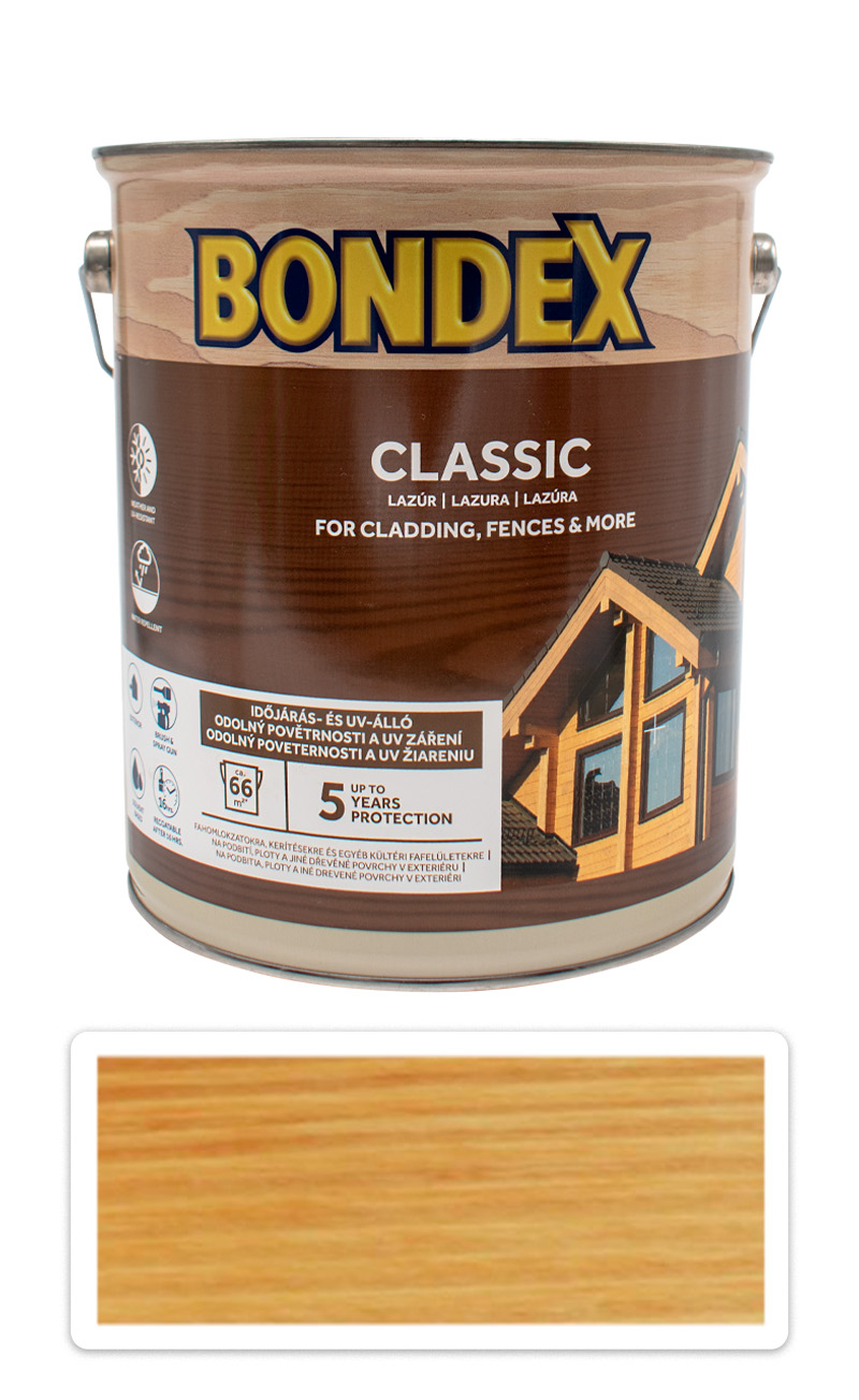 BONDEX Classic - matná tenkovrstvá syntetická lazura 5 l Oregonská Pinie