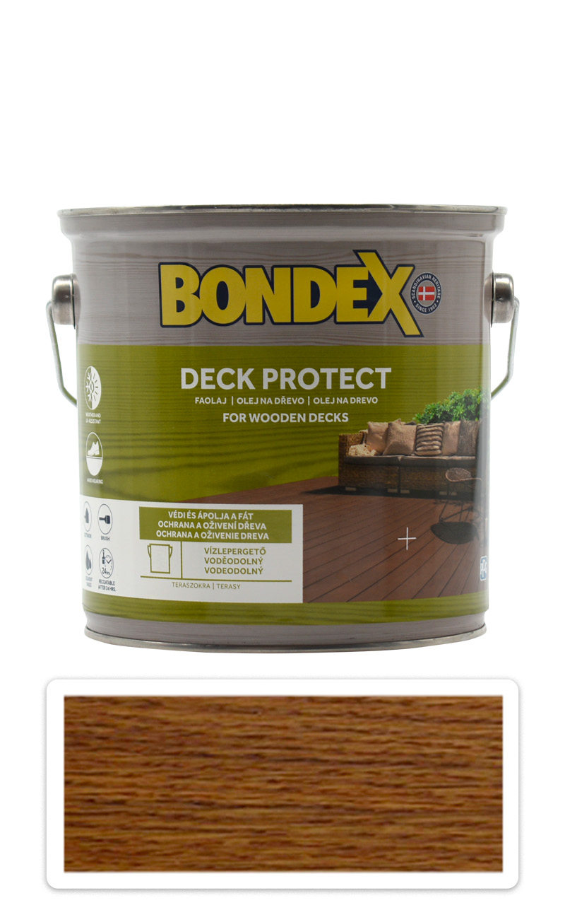 BONDEX Deck Protect - ochranný syntetický olej na dřevo v exteriéru 2.5 l Dub