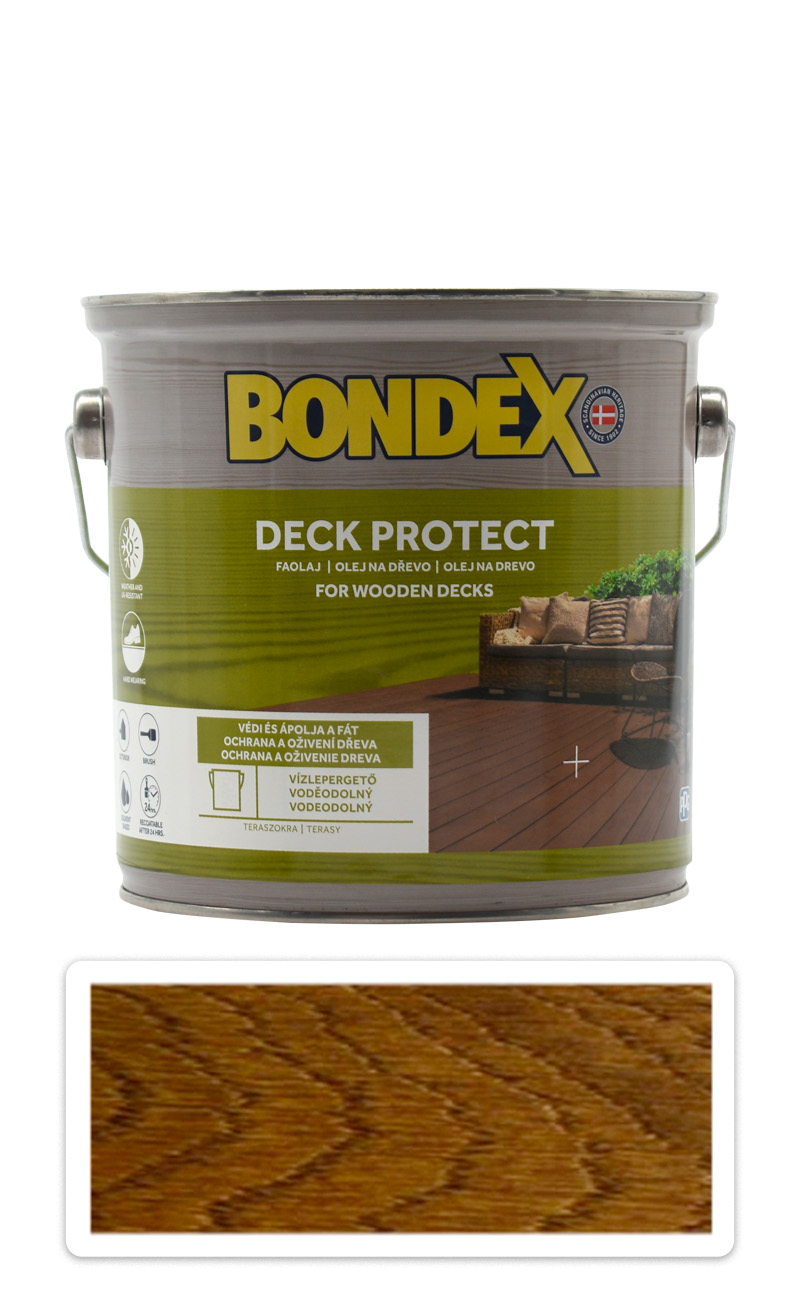 BONDEX Deck Protect - ochranný syntetický olej na dřevo v exteriéru 2.5 l Teak