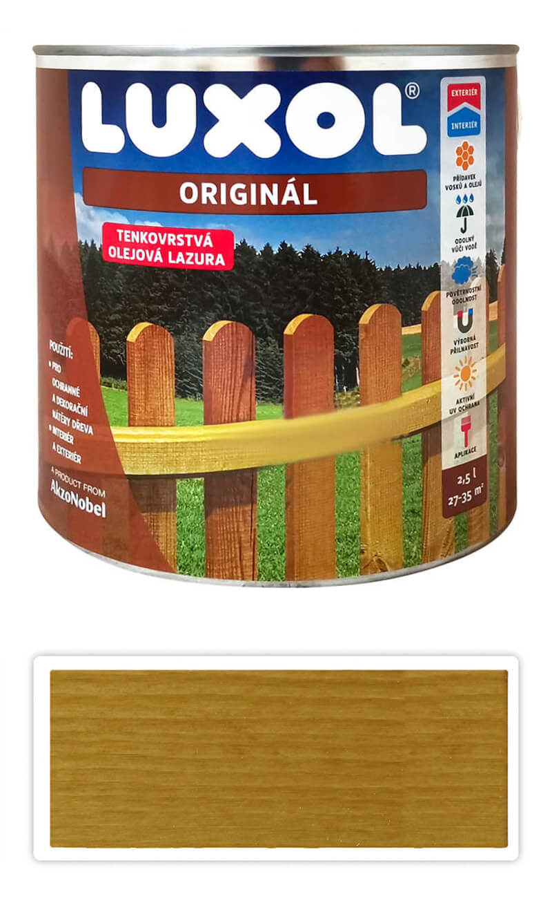 LUXOL Originál - dekorativní tenkovrstvá lazura na dřevo 2.5 l Lípa