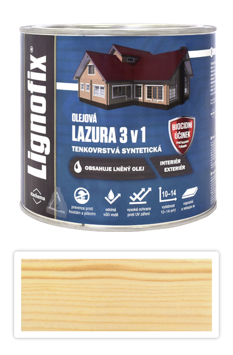 Lignofix LAZURA 3v1 - olejová lazura s biocidem 2.2 l Bezbarvá