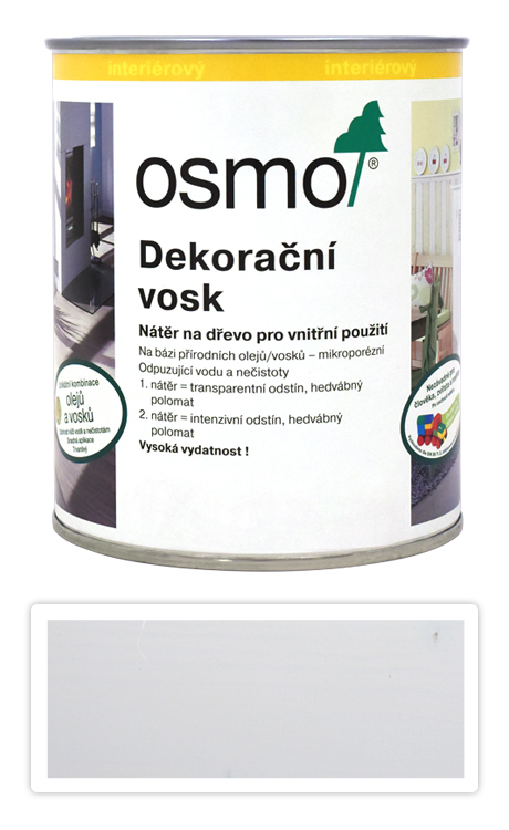 OSMO Dekorační vosk intenzivní odstíny 0.75 l Sníh 3188