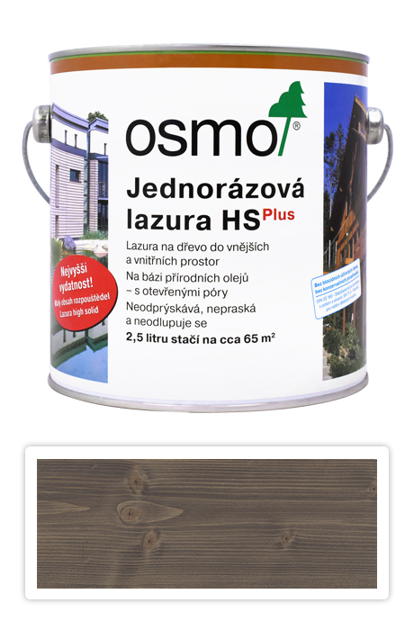 OSMO Jednorázová lazura HS 2.5 l Křemenně šedá 9207