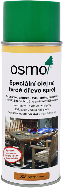 OSMO Speciální olej na tvrdé dřevo - sprej 0.4 l Bezbarvý 008