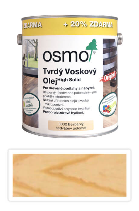 OSMO Tvrdý voskový olej Original 3032 3 l hedvábný polomat