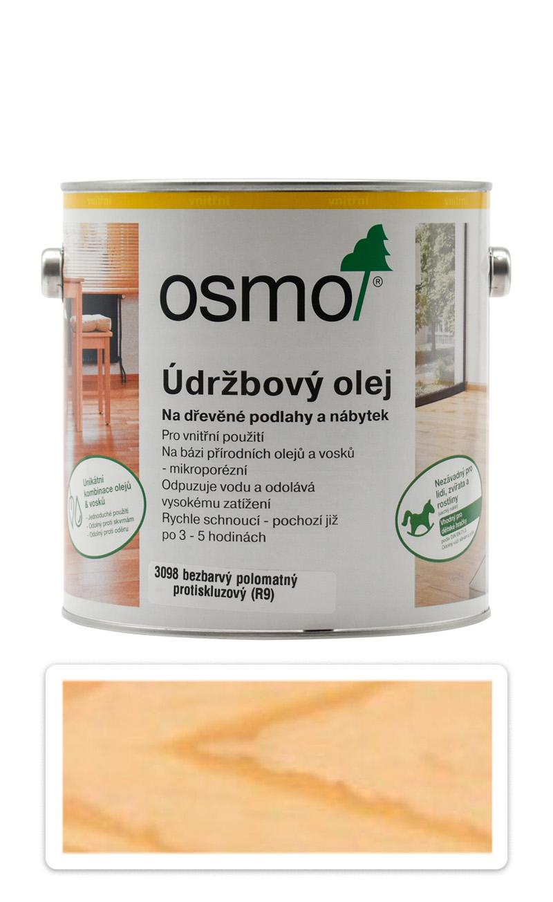 OSMO Údržbový olej na podlahy 2.5 l Bezbarvý polomatný protiskluzový 3098