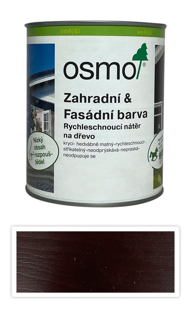 OSMO Zahradní a fasádní barva na dřevo 0.75 l Čokoládově hnědá 7817