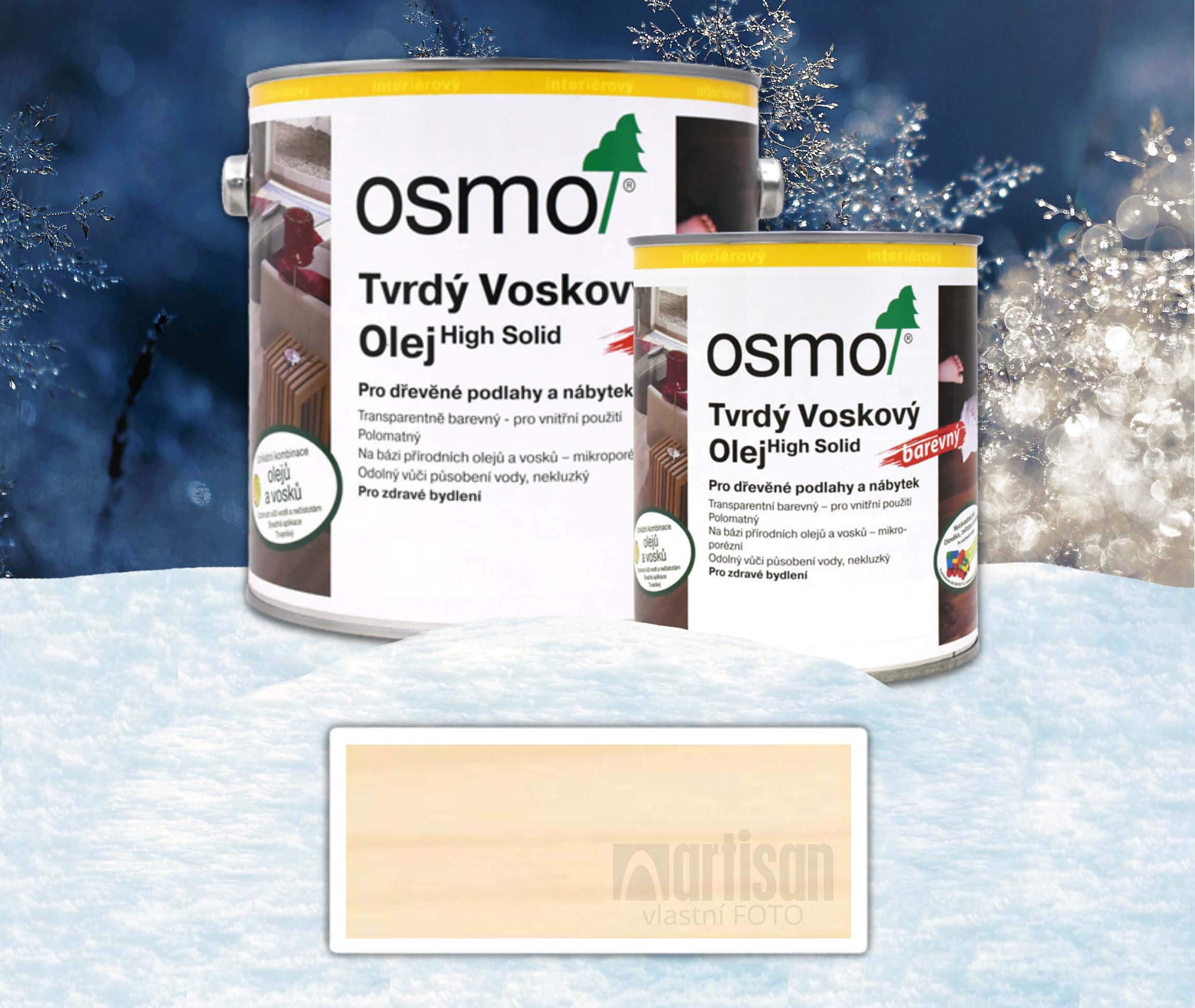 OSMO sada - tvrdý voskový olej barevný pro interiéry 2.5 l Bílý 3040 + 0.75 l ZDARMA