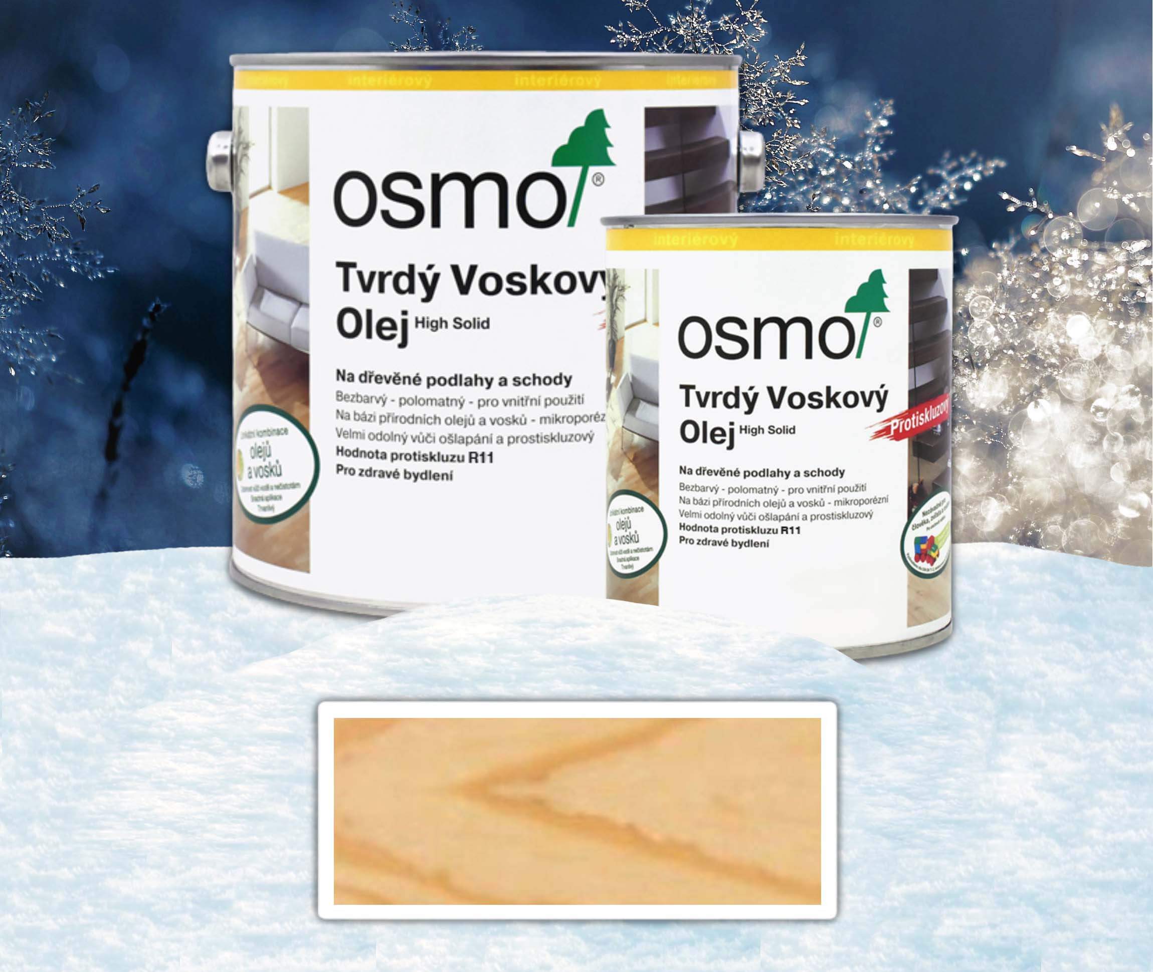 OSMO sada - tvrdý voskový olej pro interiéry protiskluzový R9 2.5 l Bezbarvý 3088 + 0.75 l ZDARMA