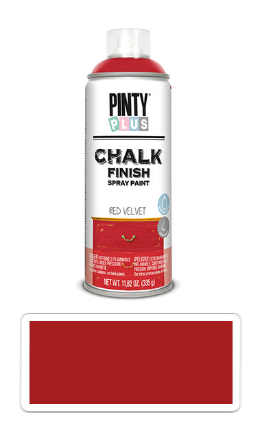 PINTYPLUS CHALK - křídová barva ve spreji na různé povrchy 400 ml Sametově červená CK804
