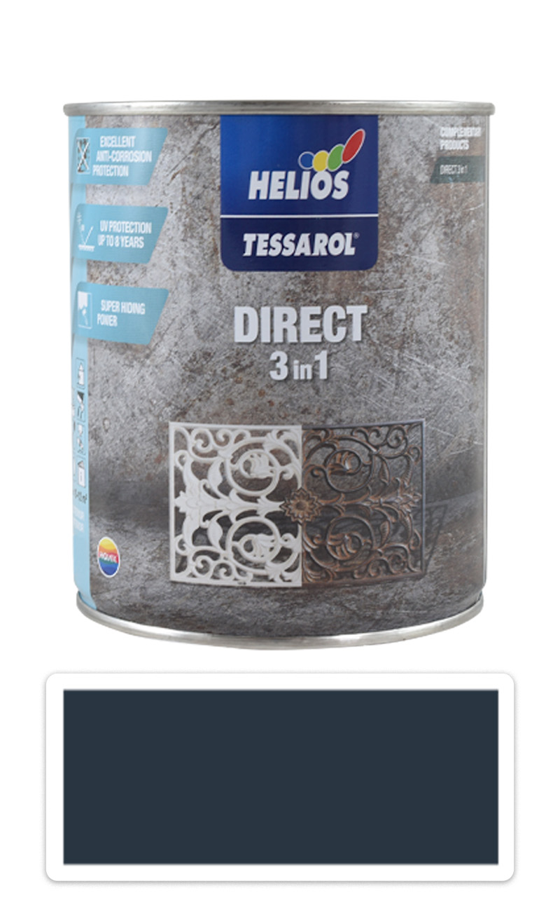 TESSAROL Direct 3in1 - antikorozní barva na kov 0.75 l Antracitově šedá RAL 7016
