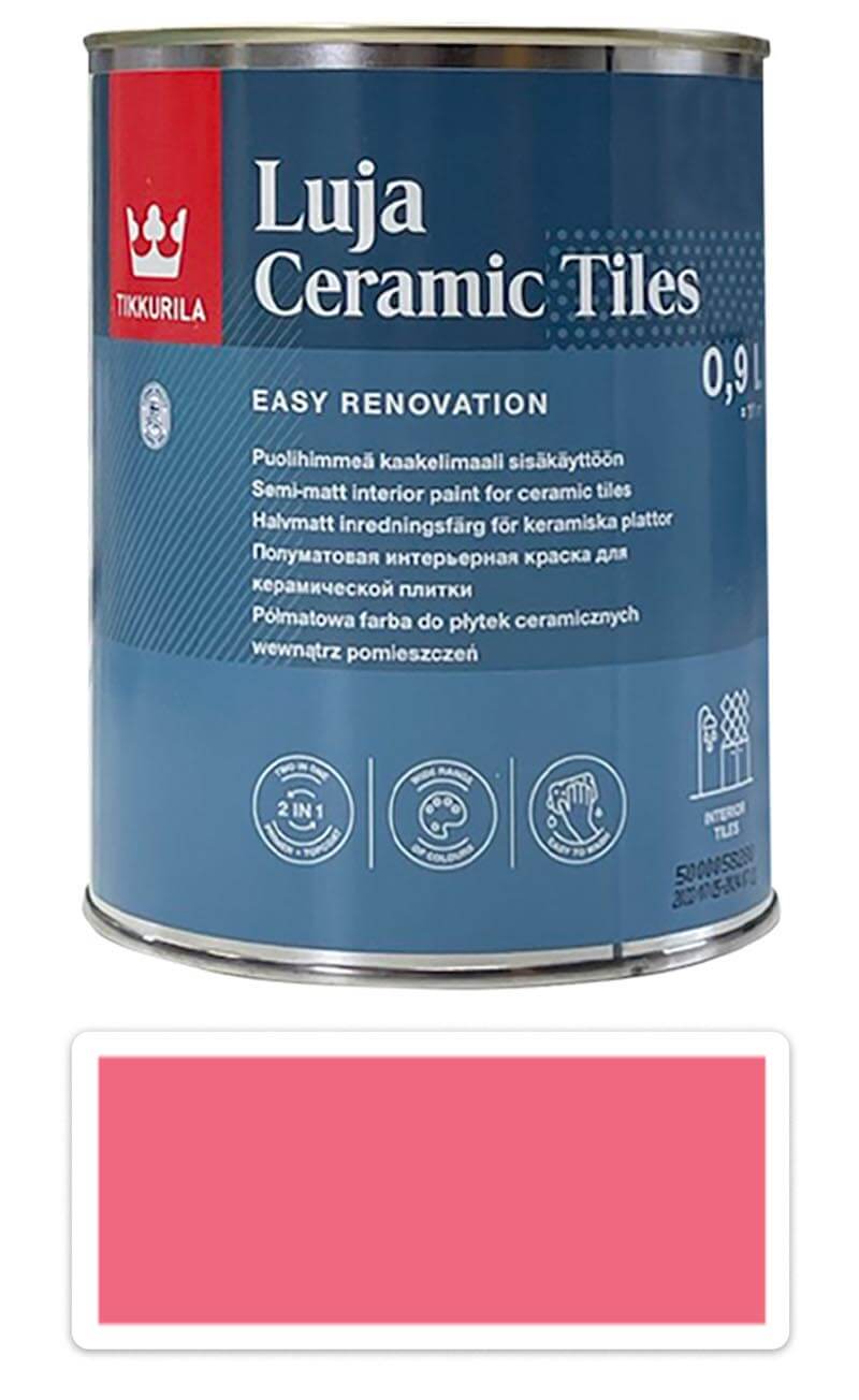 TIKKURILA Luja Ceramic Tiles - barva na keramické obklady 0.9 l Altrosa / Starorůžová RAL 3014