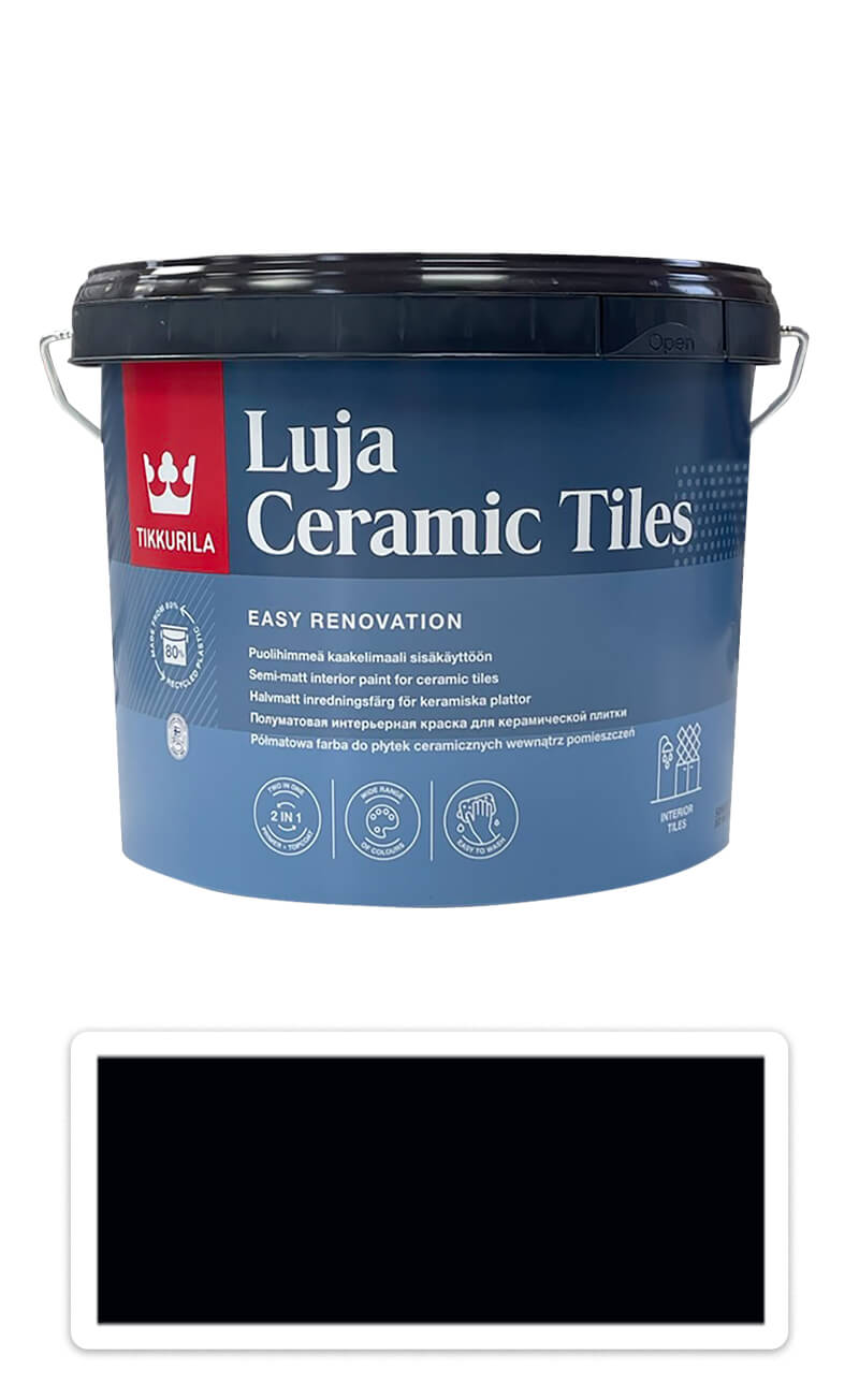 TIKKURILA Luja Ceramic Tiles - barva na keramické obklady 2.7 l Schwarzgrau / Černošedá RAL 7021