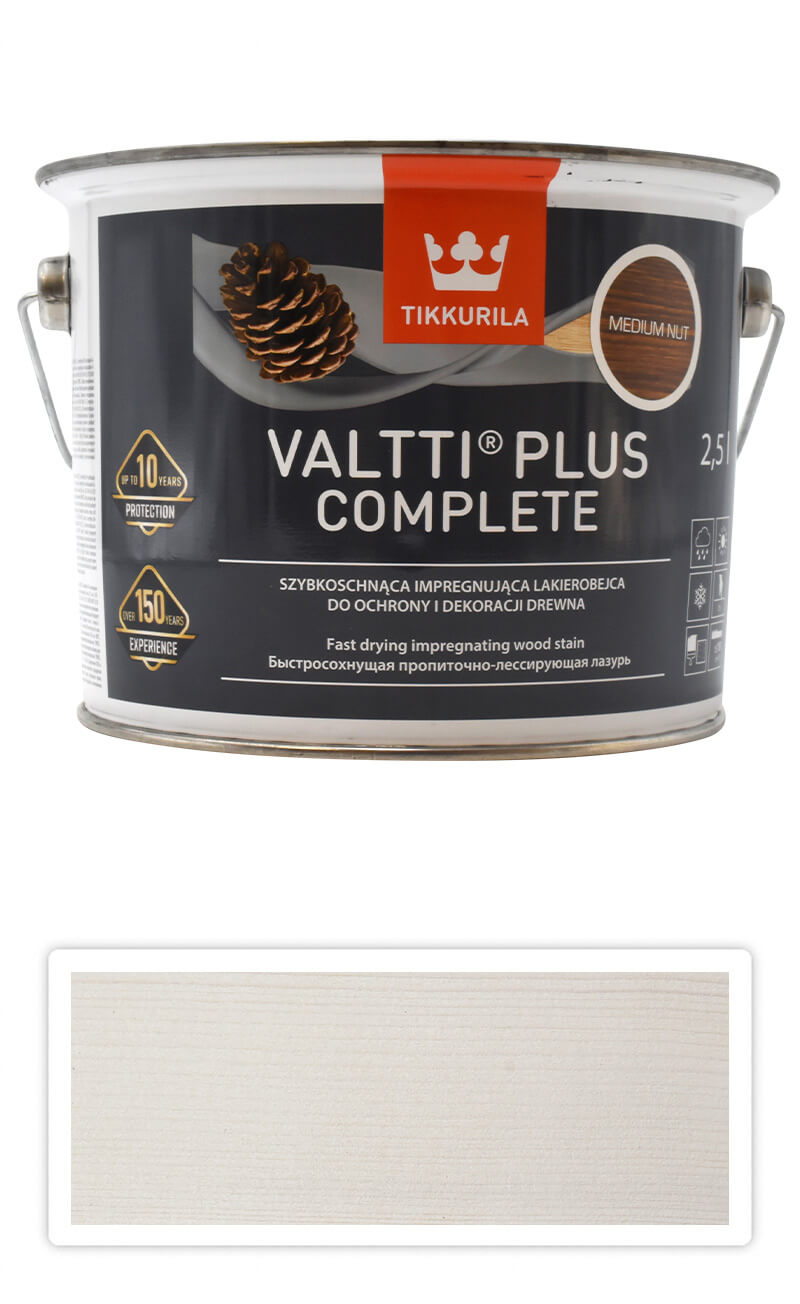 TIKKURILA Valtti Plus Complete - matná tenkovrstvá lazura 2.5 l Bílá