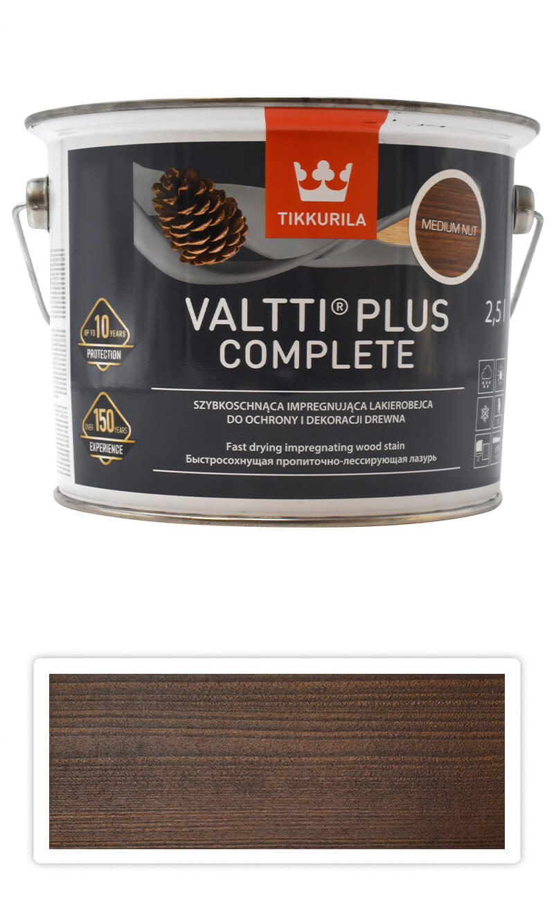 TIKKURILA Valtti Plus Complete - matná tenkovrstvá lazura 2.5 l Ořech