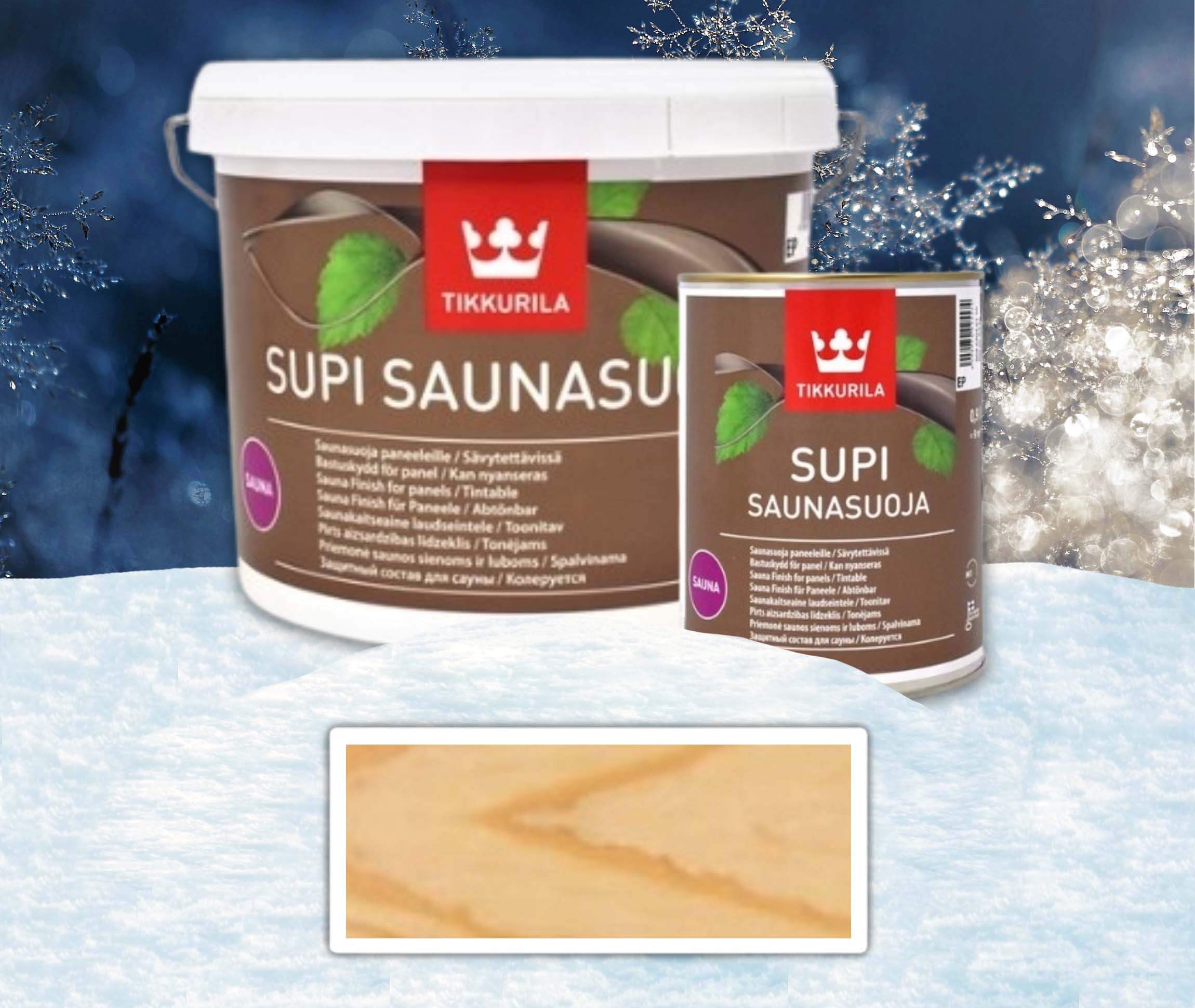 TIKKURILA sada - Supi Sauna Finish - akrylátový lak do sauny 2.7 l Bezbarvý + 0.9 l ZDARMA