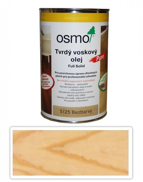 Tvrdý voskový olej OSMO 1l Pure Polomatný