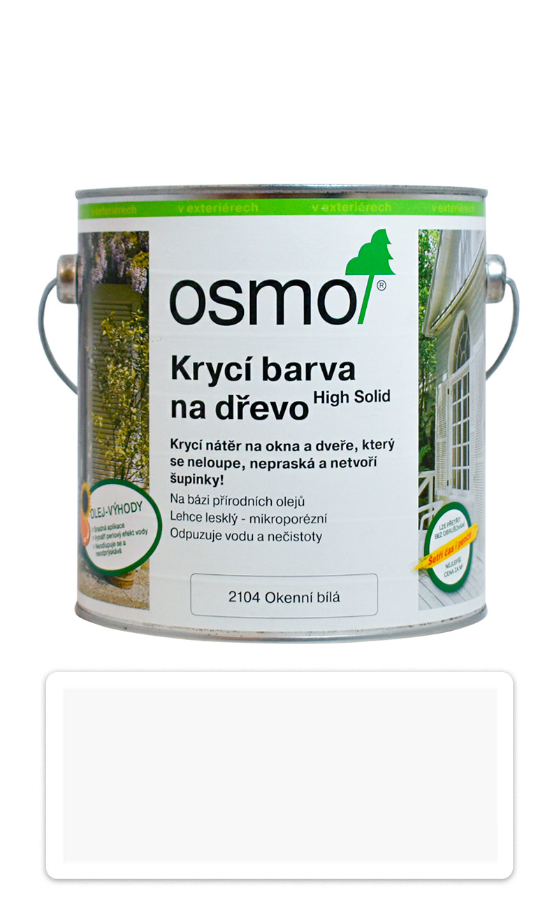 OSMO Krycí barva na dřevo 2.5 l Bílá 2104