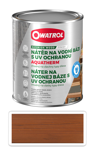 OWATROL Aquatherm - UV ochranný nátěr na dřevěné povrchy v interiéru a exteriéru 1 l Teak