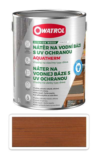 OWATROL Aquatherm - UV ochranný nátěr na dřevěné povrchy v interiéru a exteriéru 5 l Teak