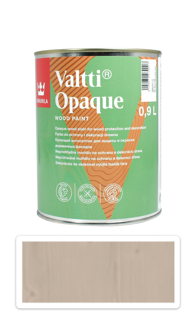 TIKKURILA Valtti Opaque - polomatná krycí barva na dřevo 0.9 l Q643
