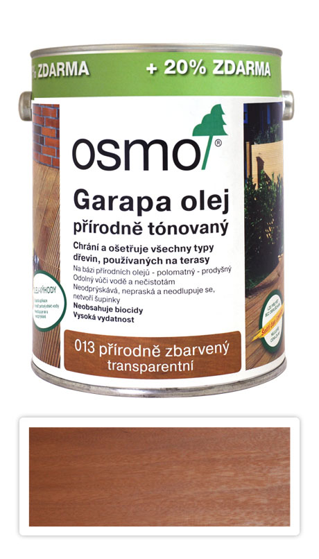 OSMO Speciální olej na terasy 3 l Garapa 013 (20 % zdarma)