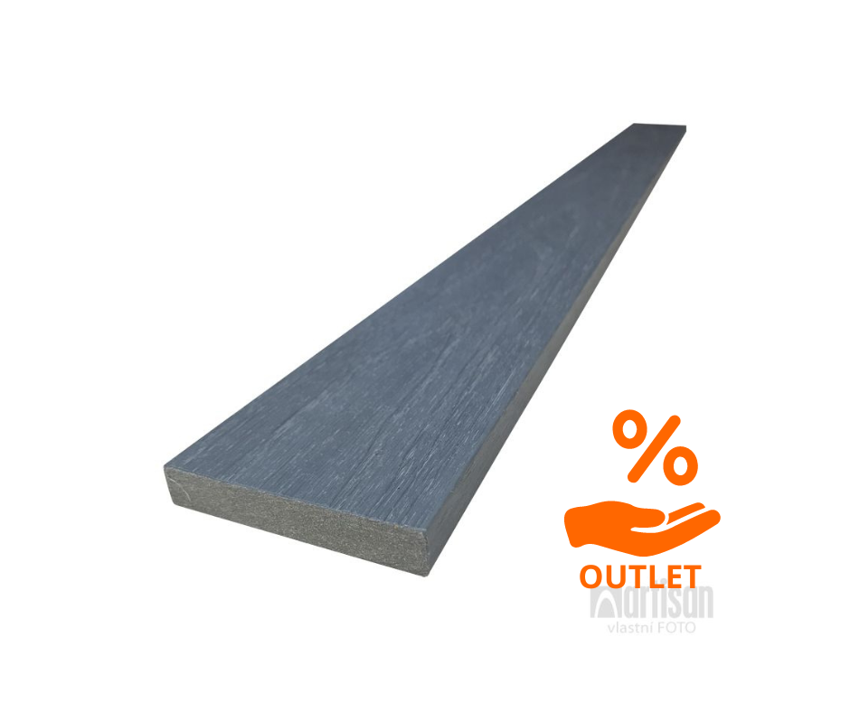 WPC dřevoplastové plotovky Dřevoplus PROFI rovné 15x80x1000 - Grey (šedá) - ARTISAN OUTLET STRAKY A036 - 59 ks