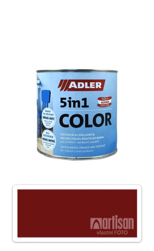 ADLER 5in1 Color - univerzální vodou ředitelná barva 0.75 l Purpurrot / Purpurově červená RAL 3004